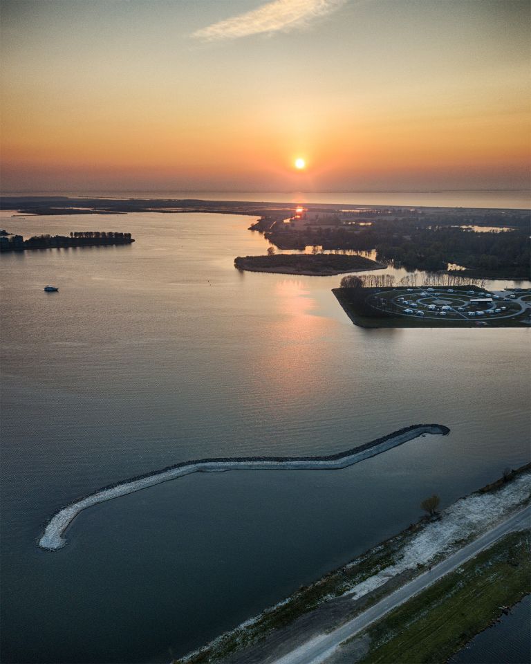 Sunset over lake Noorderplassen