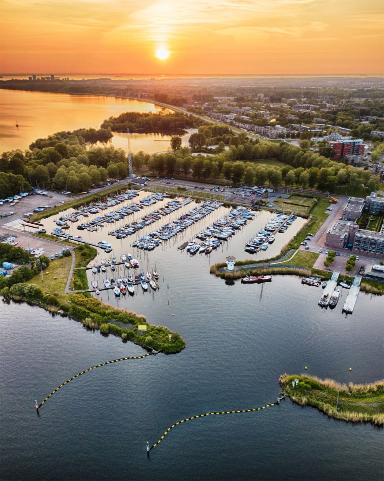 Almere-Haven marina from my drone during sunset