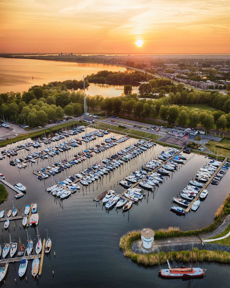 Almere-Haven marina from my drone during sunset
