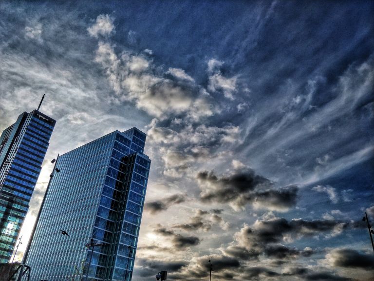 Evening architecture in Almere