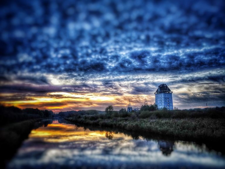 Almere Castle after sunset